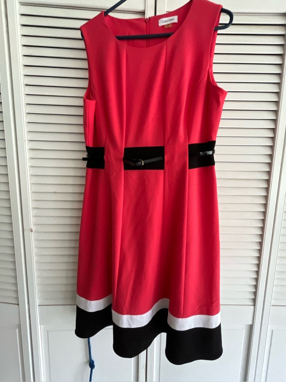 Calvin Klein Pink Sleeveless Colorblock A-Line Dress Size 12